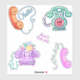 Adesivo Vintage Phones Retro Sticker Pack