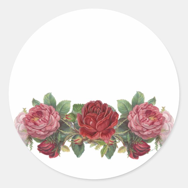 Adesivo Vintage Pink e Rosa vermelha Stickers (Frente)