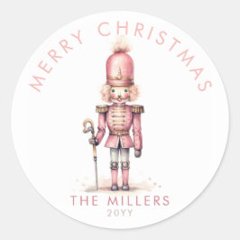 Adesivo Vintage Pink Nutcracker Watercolor Moderno Mínimo