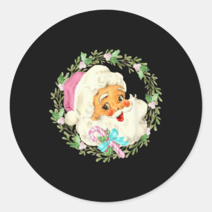 Adesivo Vintage Pink Papai Noel Rosa Design de Natal