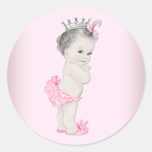 Adesivo Vintage Pink Princess Chá de fraldas Stickers