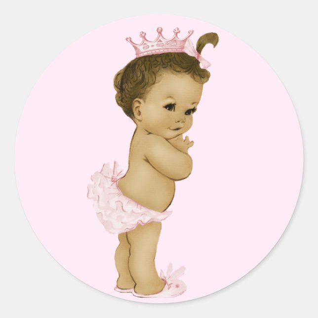 Adesivo Vintage Pink Princess Chá de fraldas Stickers (Frente)