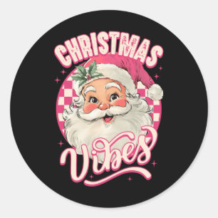 Adesivo Vintage Pink Santa Claus Pink Vibes de Natal Rosa