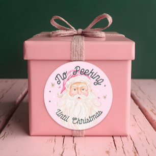 Adesivo Vintage Pink Watercolor Papai Noel Sem Pequim