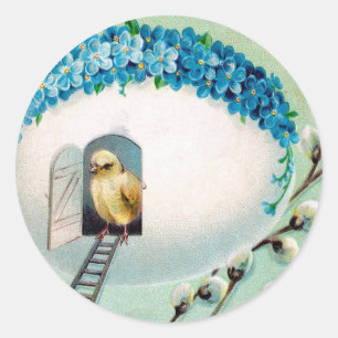 Adesivo Vintage Pintinhos Páscoa Saudação