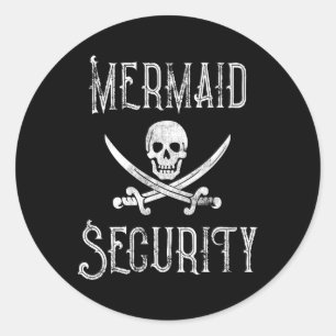 Adesivo Vintage Pirate Mermaid Security Protetores de Merm