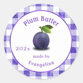Adesivo Vintage Plum Butter Canning Personalizada