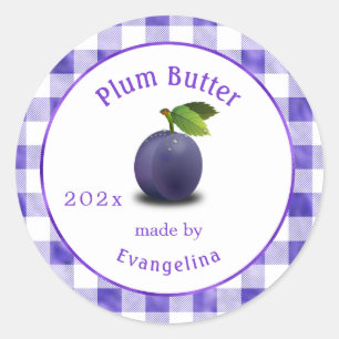 Adesivo Vintage Plum Butter Canning Personalizada