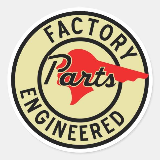 Adesivo Vintage Pontiac Fatory Parts sign (Frente)