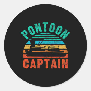 Adesivo Vintage Pontoon Capitão Barco Boat Owner Boater
