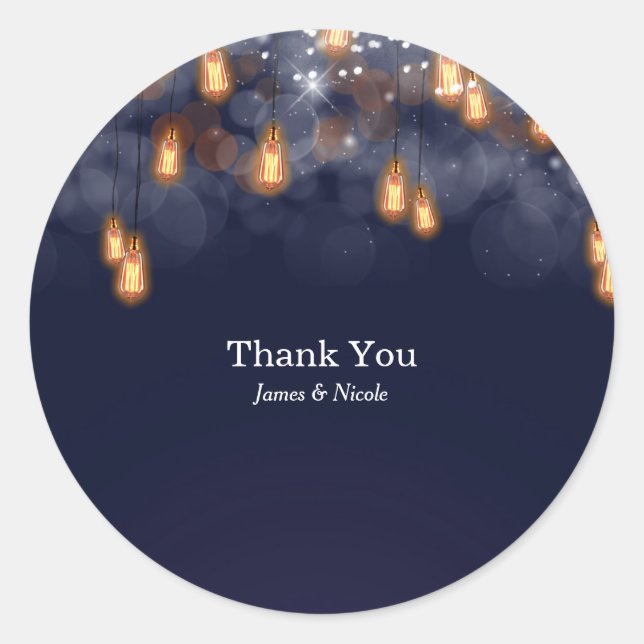 Adesivo Vintage Prendendo Lâmpadas Rustic Weding Favor (Frente)