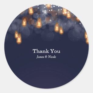 Adesivo Vintage Prendendo Lâmpadas Rustic Weding Favor