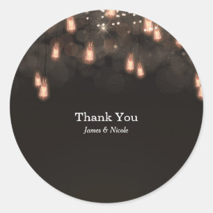 Adesivo Vintage Prendendo Lâmpadas Rustic Weding Favor