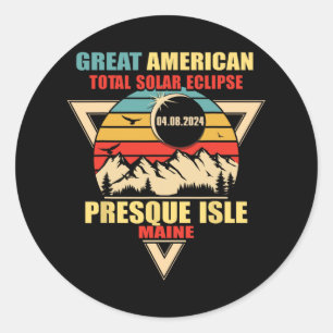 Adesivo Vintage Presque Isle Maine Total Eclipse Solar 202