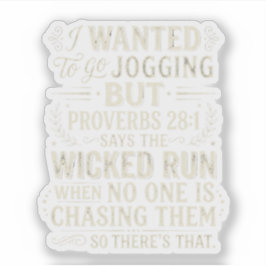 Adesivo Vintage Proverbs 28:1 Jogging Humor Quote