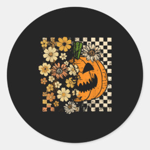 Adesivo Vintage Pumpkin Flor Halloween Cai Ação de Graças