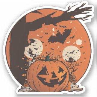 Adesivo Vintage Pumpkin Halloween Sticker
