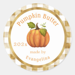 Adesivo Vintage Pumpkin Manteiga Personalizada Canning