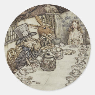 Adesivo Vintage Rackham Mad Tea Party Alice no País das Ma