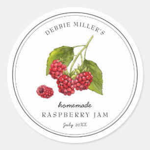 Adesivo Vintage Raspberry em Jam branco 