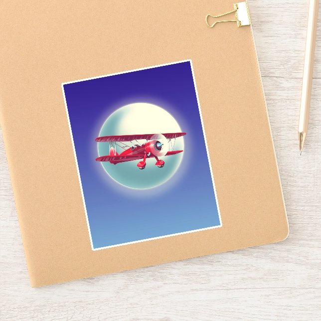 Adesivo Vintage Red Biplane (Notebook)