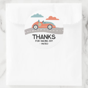 Adesivo Vintage Red Fast One Car Festa de aniversário Favo