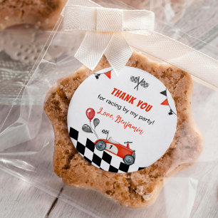 Adesivo Vintage Red Race Car primeiros aniversarios