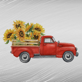 Adesivo Vintage Red Truck Sunflower