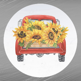 Adesivo Vintage Red Truck Sunflower Cargo