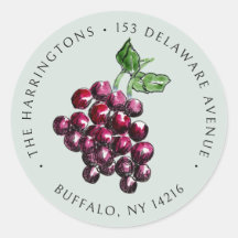 Vintage Red Wine Uva-Desenhada À Mão Endereço De R