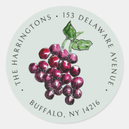 Adesivo Vintage Red Wine Uva-Desenhada À Mão Endereço De R