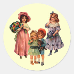 Adesivo Vintage Reproduction Victorian Children Sticker
