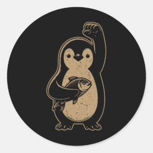 Adesivo Vintage resiste ao ativismo pinguim contra direito