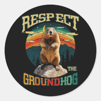 Adesivo Vintage respeita o Groundhog Funny Woodchuck Grou