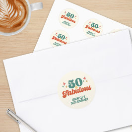 Adesivo Vintage Retro 50 And Fabulous Birthday
