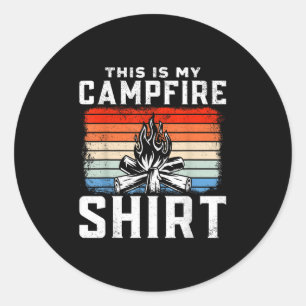 Adesivo Vintage Retro Acampamento Esta É A Minha Camisa De