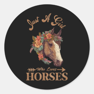Adesivo Vintage Retro Apenas Uma Menina Que Ama Cavalos7