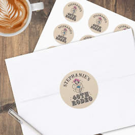 Adesivo Vintage Retro Cowgirl 40th Birthday Party