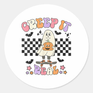 Adesivo Vintage Retro Halloween Creme It Real Ghost Boy Fa