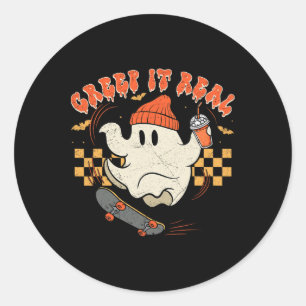 Adesivo Vintage Retro Halloween Creme It Real Ghost Boy Fa