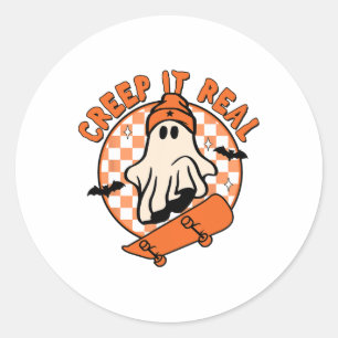 Adesivo Vintage Retro Halloween Creme It Real Ghost Boy Fa