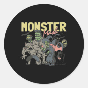 Adesivo Vintage Retro Halloween Monster Mash Boo Ghost Wit
