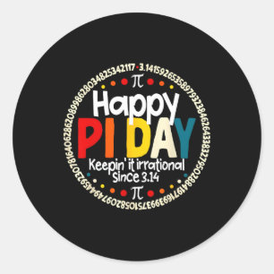 Adesivo Vintage Retro Happy Pi Day Mantendo-O Irracional S