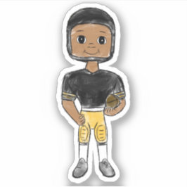 Adesivo vintage retro jogador de futebol negro amarelo sim