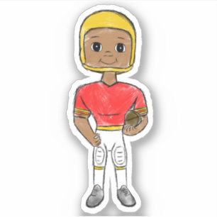 Adesivo vintage retro jogador de futebol vermelho amarelo 