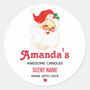 Adesivo Vintage Retro Jolly Old Santa Claus Candle ou Sabo