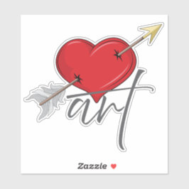 Adesivo Vintage Retro Love Art Cupid Heart