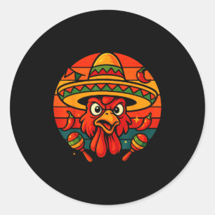 Adesivo Vintage retrô mexicano frango cinco de maio