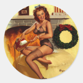 Adesivo Vintage Retro Natal Pin UP Girl