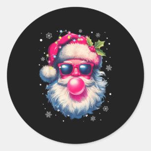 Adesivo Vintage Retro Papais noeis Pink de Natal Bolha